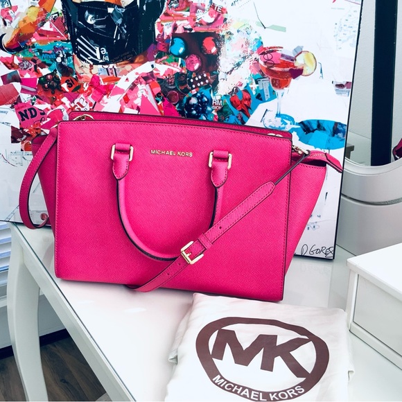 MICHAEL Michael Kors Handbags - Michael Kors Selma Satchel Crossbody bag hot pink magenta